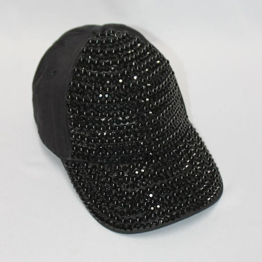 Black Jeweled Baseball Cap
